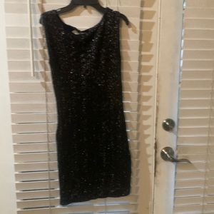 Black party dress with cut out back adult small